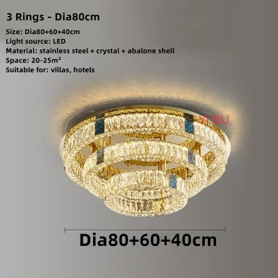 plafonnier led rond design nordique en acier inoxydable 	 modèle