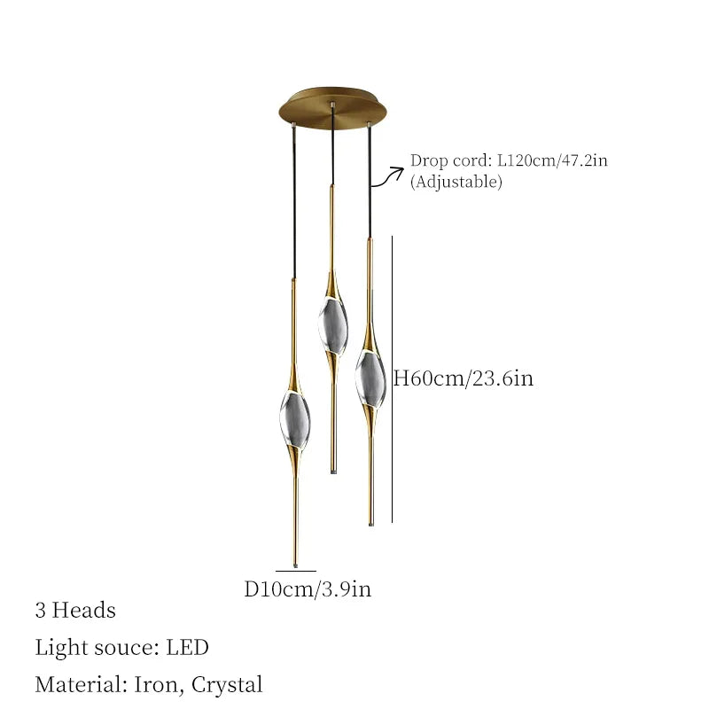 2023 Crystal Hanging Lamps for Ceiling Bedroom Bedside Chandelier Living Room Hallway Wall Lamp Room Decor Lighting Lustre