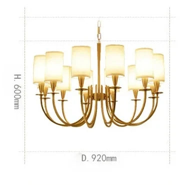 lustre rural américain nordique en cuivre
