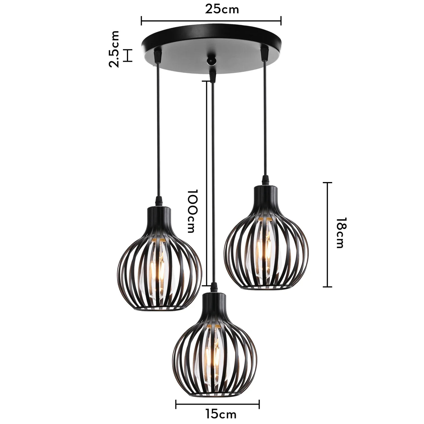 suspension industrielle rétro avec abat-jour géométrique moderne