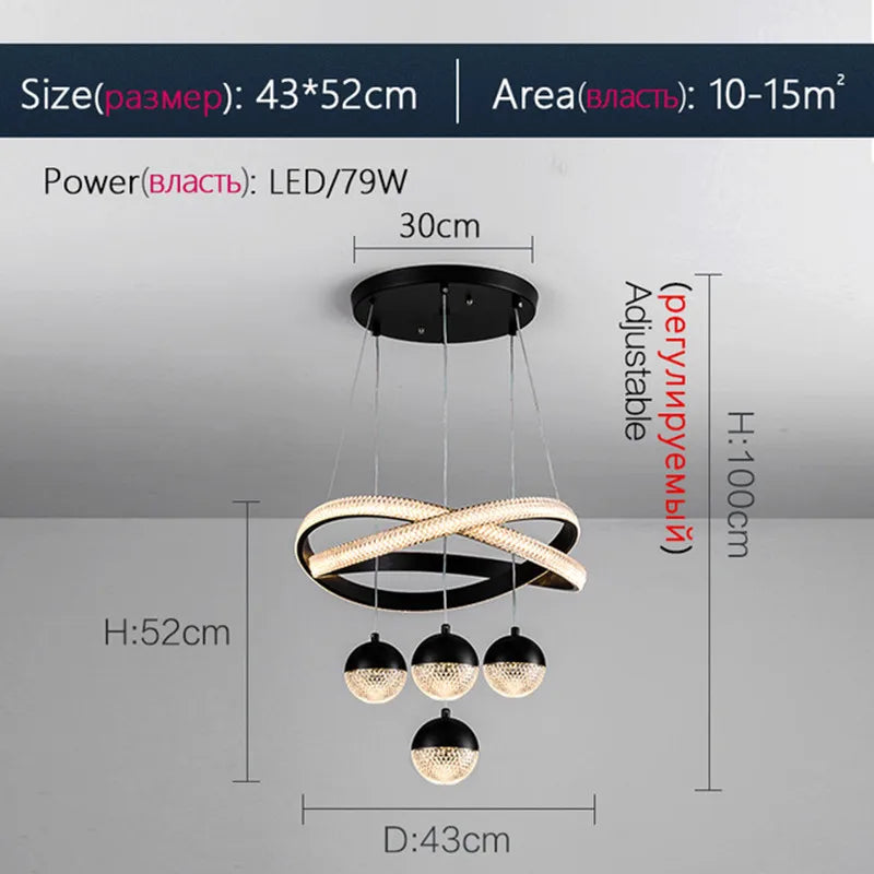 lustre moderne design minimaliste à trois têtes élégant et léger