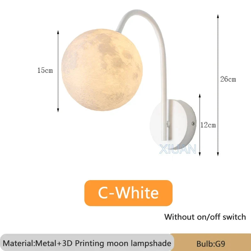 applique murale nordique en bois avec cordon interrupteur design coton
