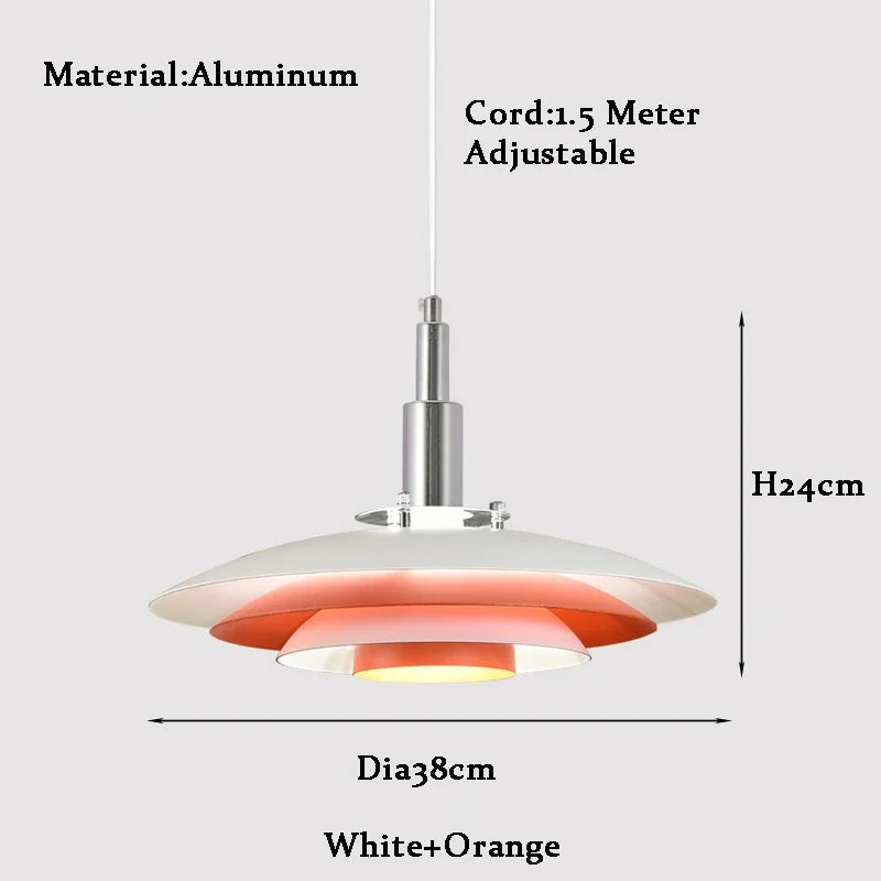 Lamp Mid Century Pendant Light Creative Modern Gradient White Red UFO Adjustable Light Fixture Dining Room Kitchen chandeliers