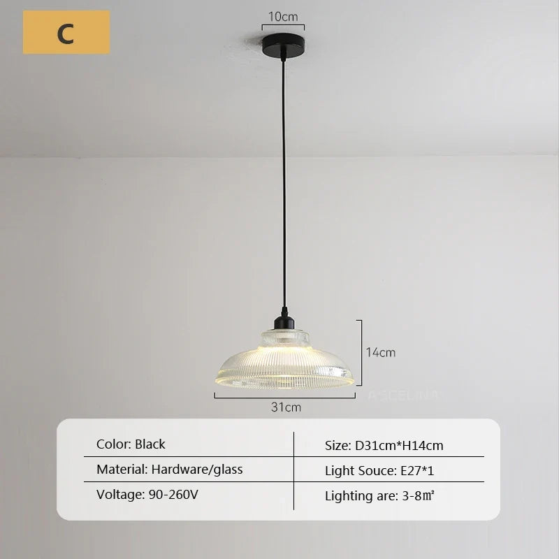 suspension en verre nordique pour décoration intérieure moderne