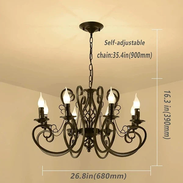 lustre vintage en fer forgé suspension métallique suspendue