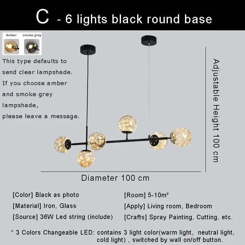 lustre led moderne design nordique pour décoration intérieure
