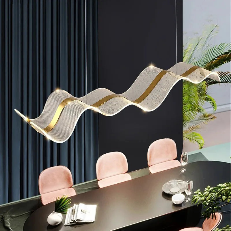 lustre led design vague suspension luminaire intensité variable