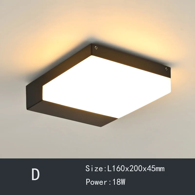 plafonnier étanche rond carré pour jardin balcon lumineux