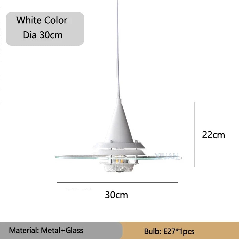 lustre bauhaus en verre clair suspendu pour restaurant