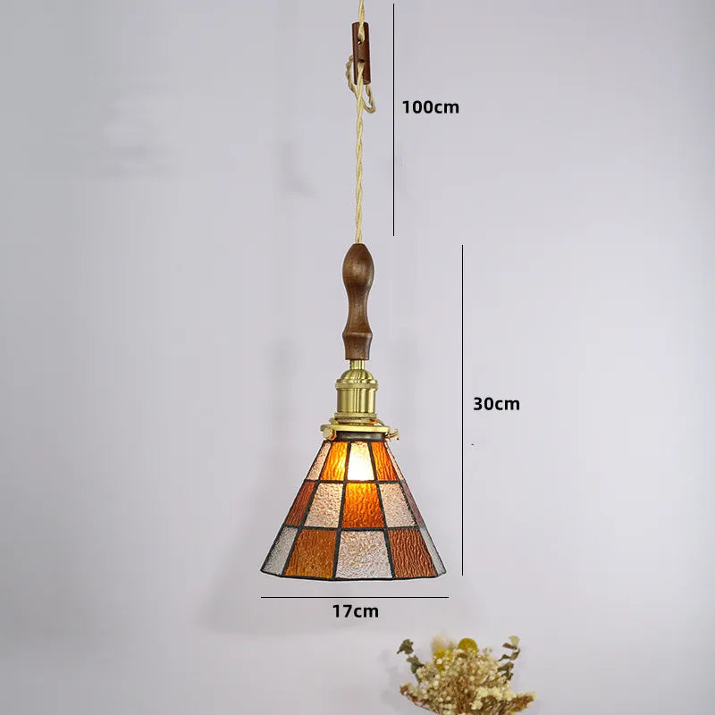 suspension nordique en cuivre avec verre teinté pour intérieur élégant