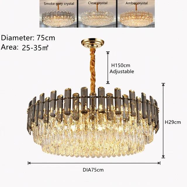 lustre moderne en cristal k9 pour éclairage intérieur