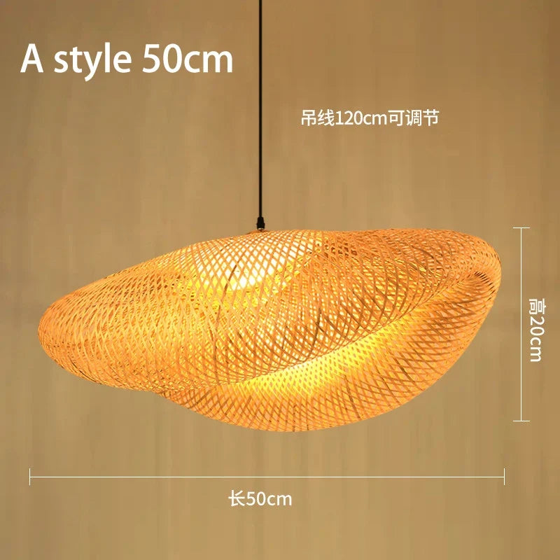 lustre style chinois fait main en bambou tissage pastoral vintage