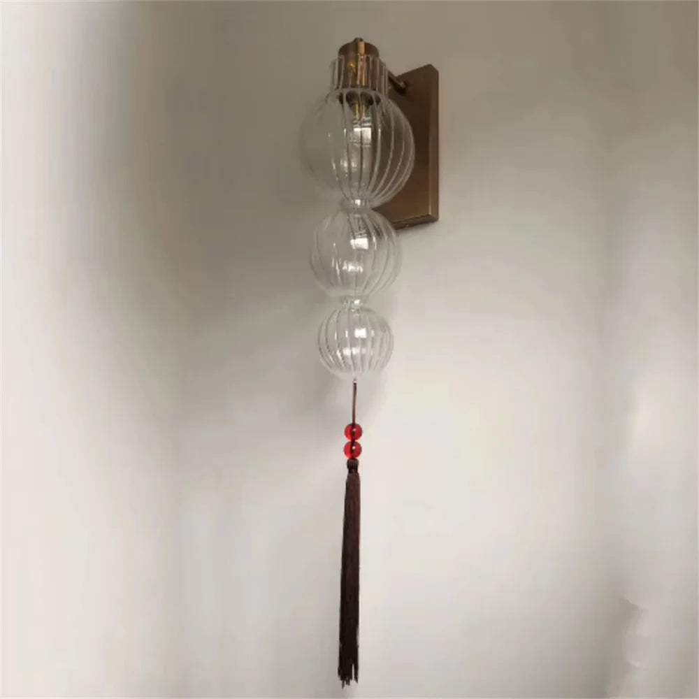 suspension en verre teinté style chinois pour décoration intérieure
