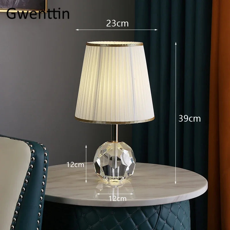lampe à poser moderne en cristal pour décoration intérieure et éclairage