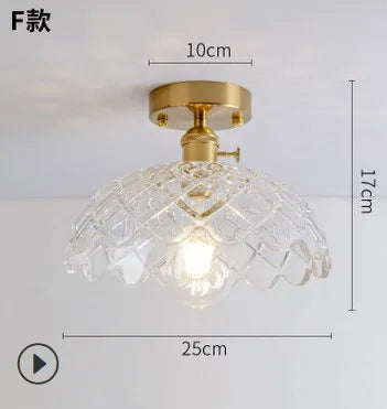 plafonnier moderne japonais en verre sculpté rétro élégant