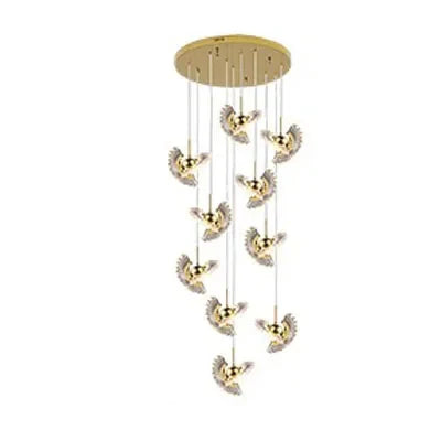 suspension à led pour escalier design créatif et rotatif