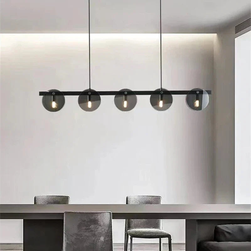 Suspension en verre noir moderne