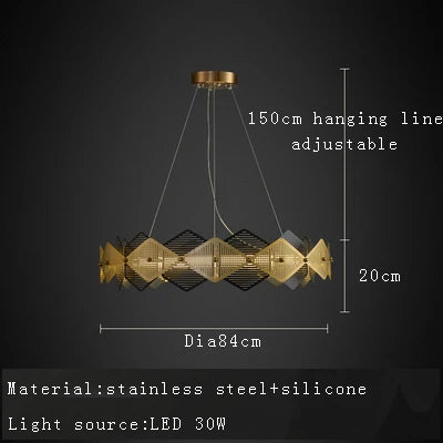 lustre post-moderne acier inoxydable lampe led minimaliste italienne
