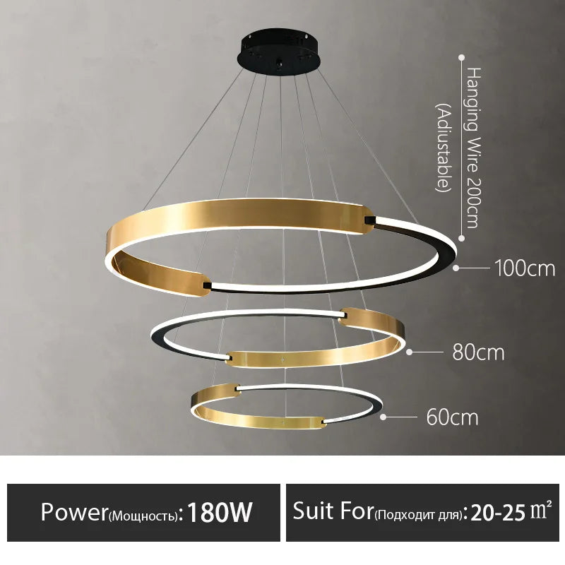 lustre moderne en anneau design pour décoration intérieure