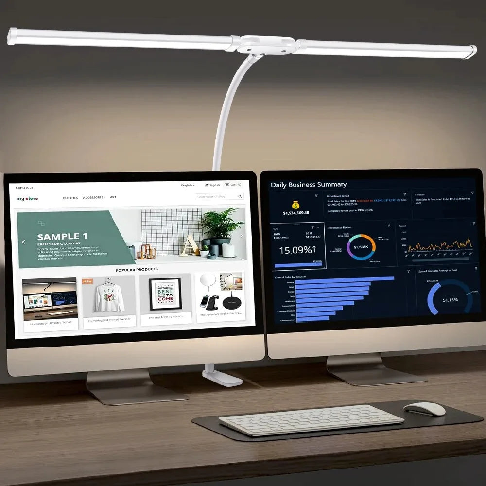lampe de bureau led pliable à clip protection des yeux 3 modes 10 intensités
