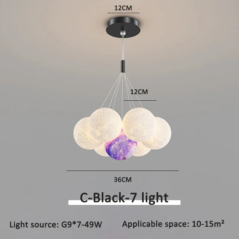 lustre moderne led boule à bulles suspension luminaire décor