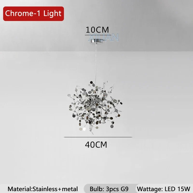 Nordic Luxury Stainless Steel Pendant Lamp Silver Chrome Dining Table Hanging Light Living Room Bar Clothes Shop Decor Lustre