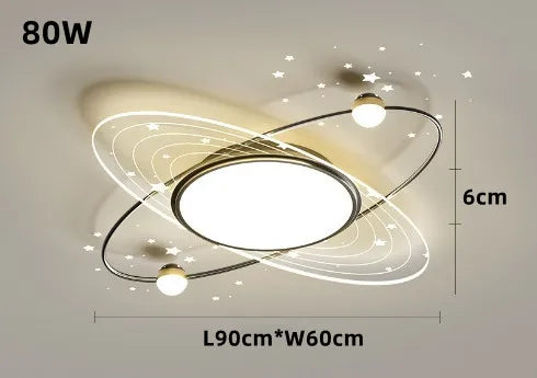 lustre moderne en fer avec éclairage led design étoile