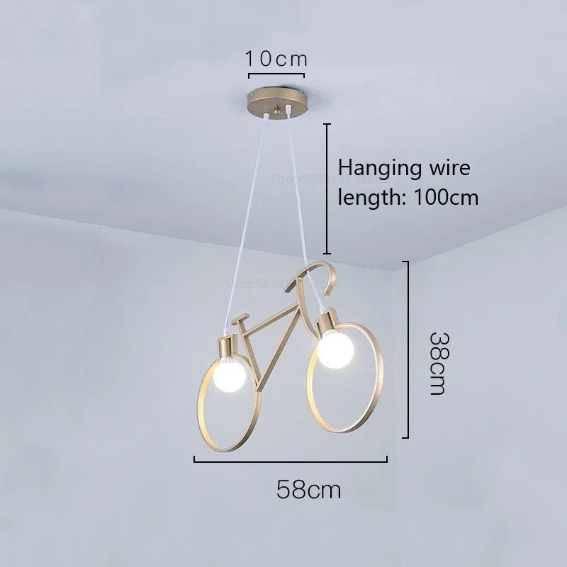 suspension modernes en fer forme vélo pour décoration maison