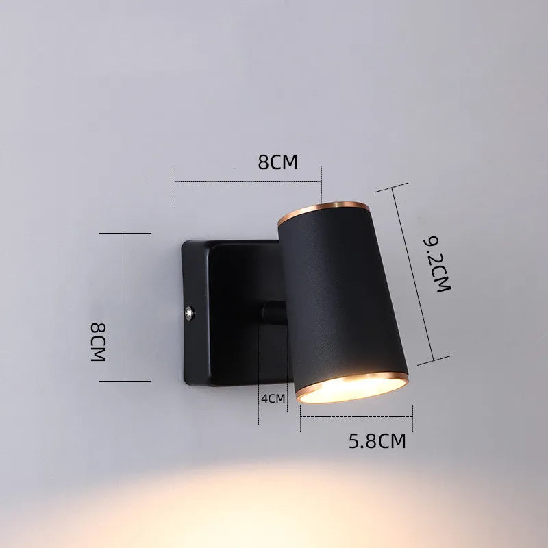 applique murale led moderne rotative pour décoration intérieure