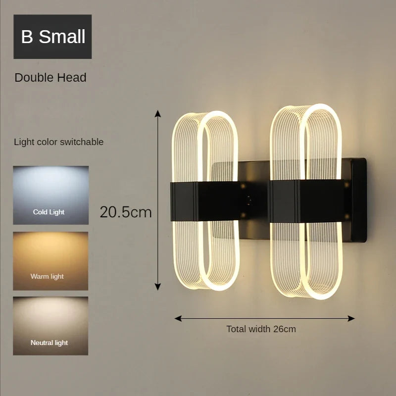 applique murale moderne en acrylique pour décoration intérieure à led