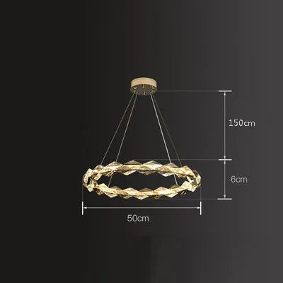 lustre moderne en cristal pour ambiance élégante et minimaliste