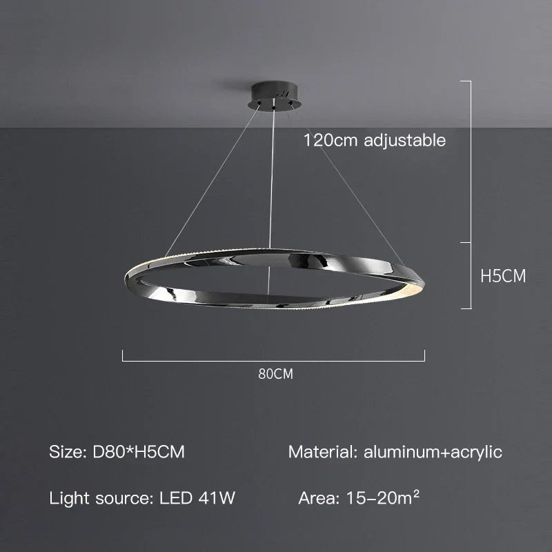 suspension led moderne avec design artistique et télécommande