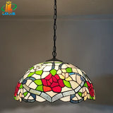 lustre en verre fleuri style tiffany décoration nordique rétro