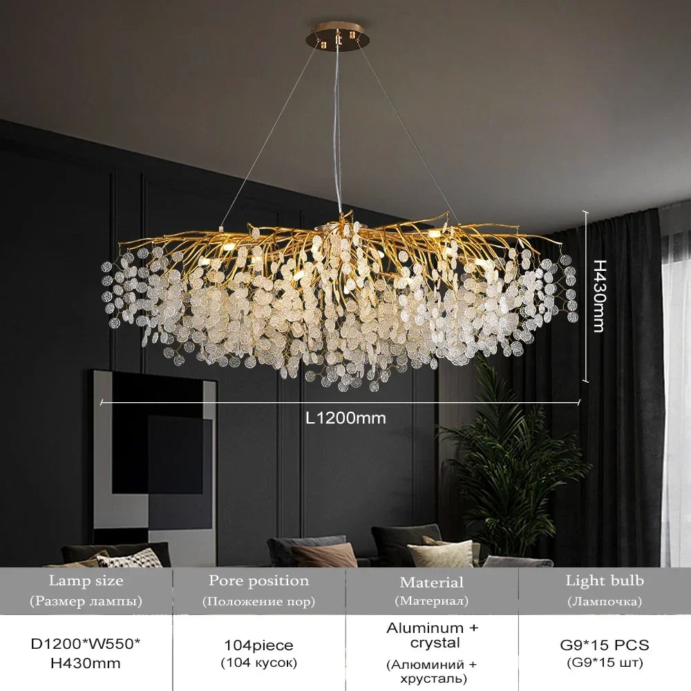 lustre en cristal moderne design pour intérieur élégant