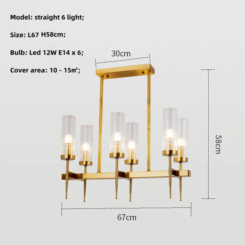 Lustre métal or verre LED