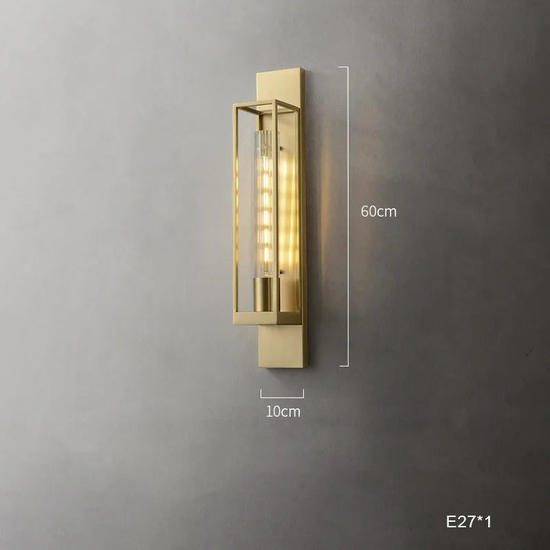 applique murale led minimaliste moderne en laiton brossé