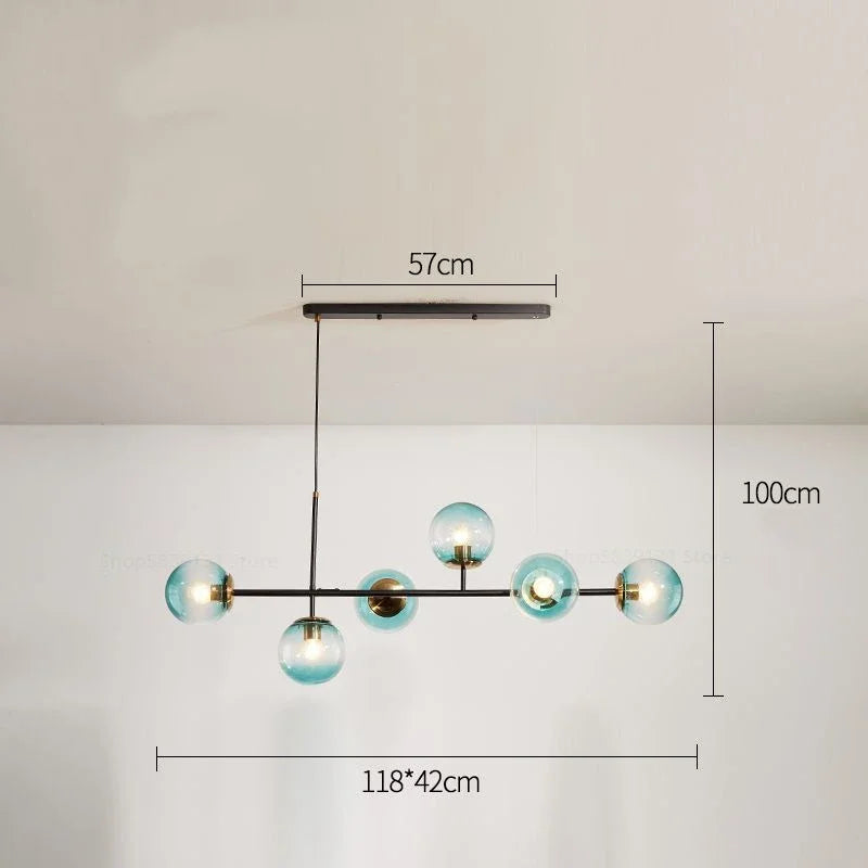 suspension nordique moderne en verre pour salon