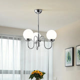 suspension minimaliste en verre et fer pour intérieur médiéval