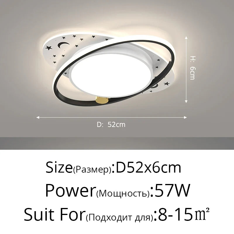 lustre moderne avec télécommande pour éclairage intérieur décoratif