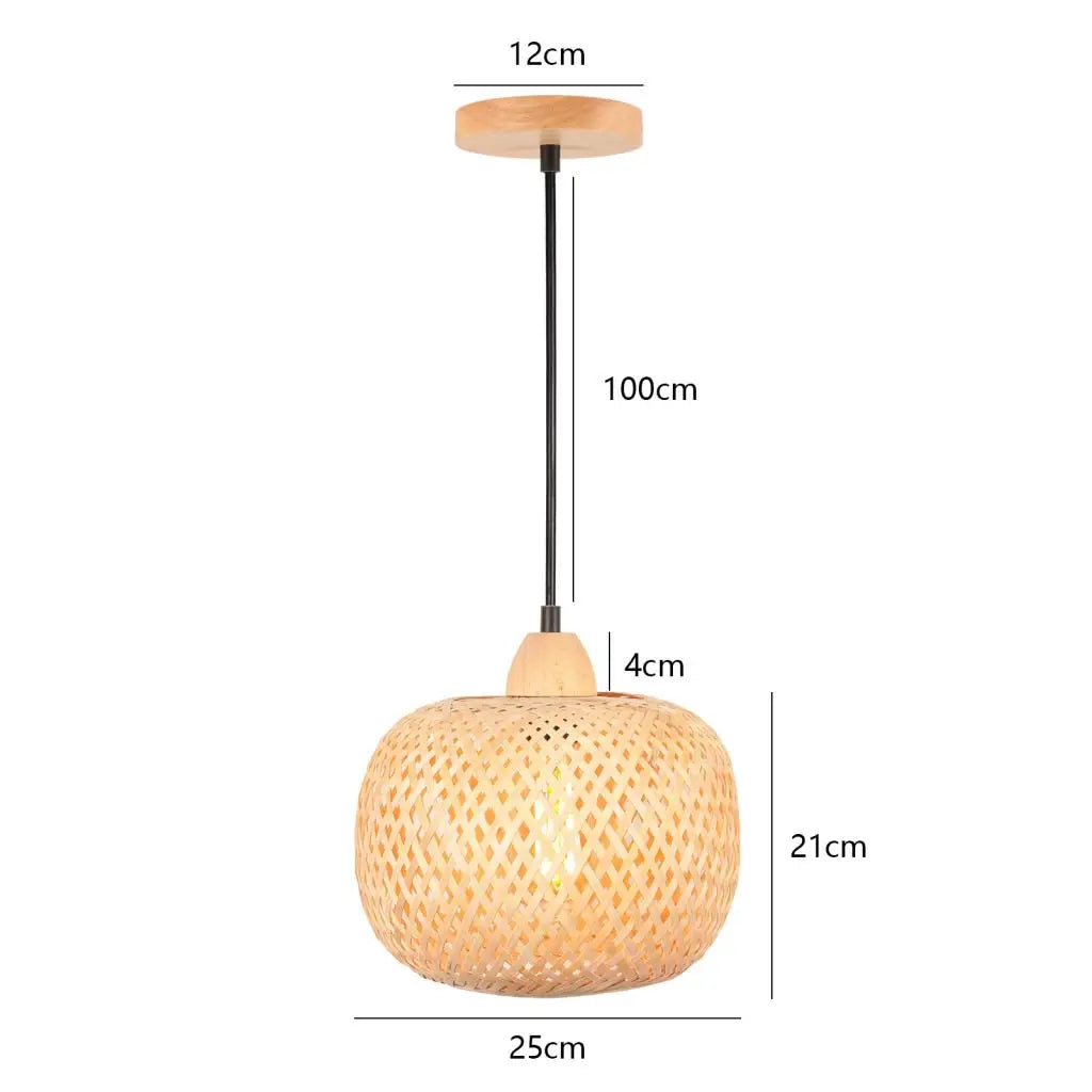 lustre tissé à la main en bambou avec led intégrée