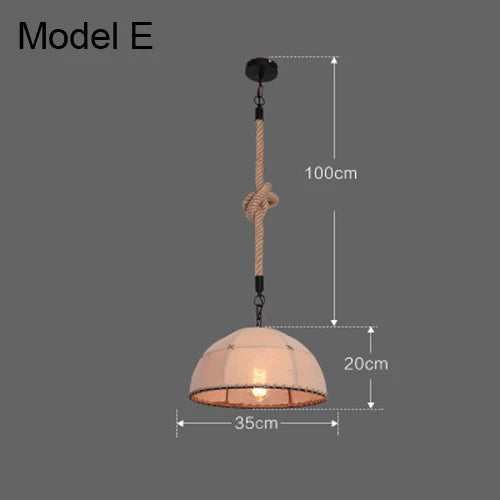 suspension rustiques industrielles avec corde pour intérieur
