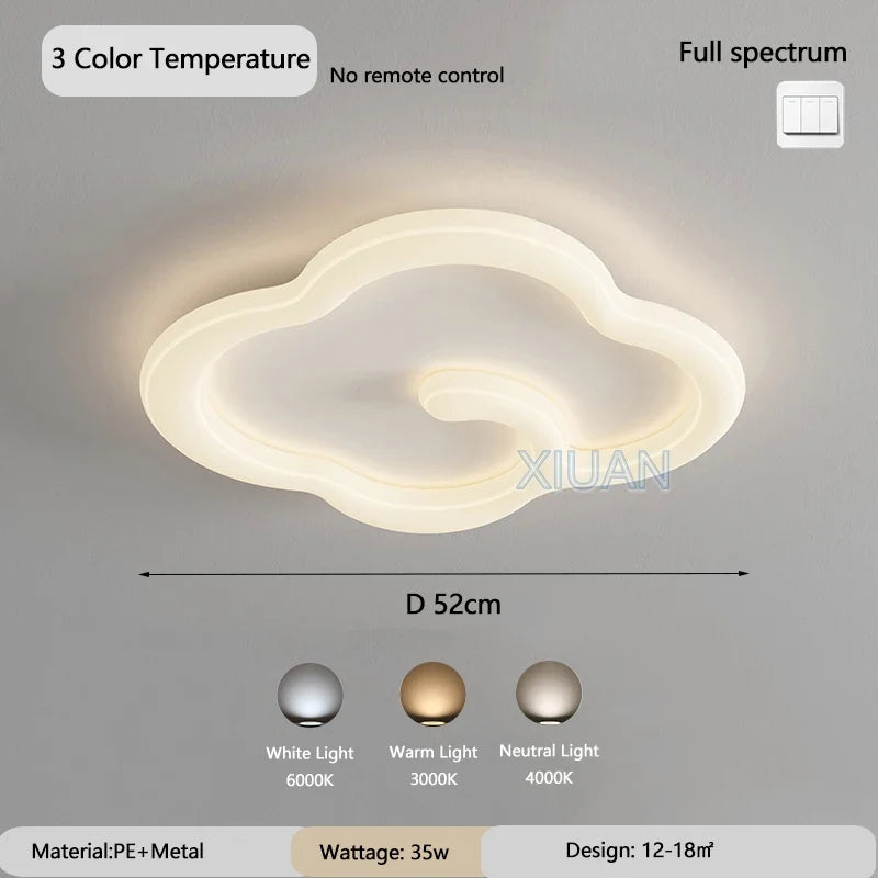 lustre scandinave nuage blanc avec télécommande optionnelle led