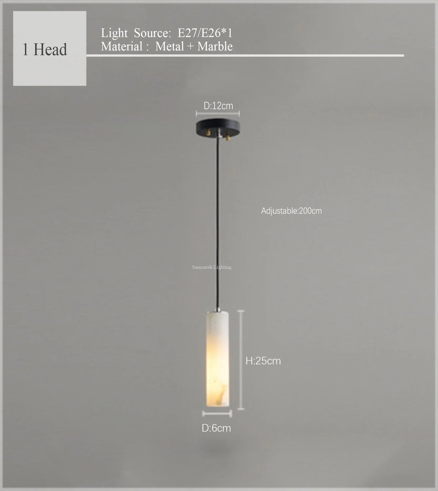 suspension en marbre naturel style nordique pour éclairage moderne