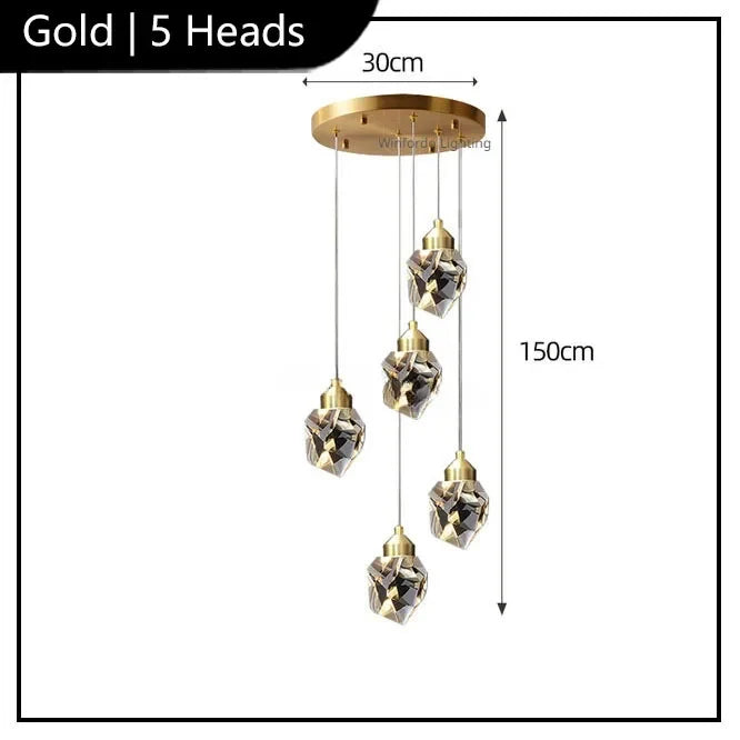 lustre en cristal moderne winfordo pour hall d'exposition