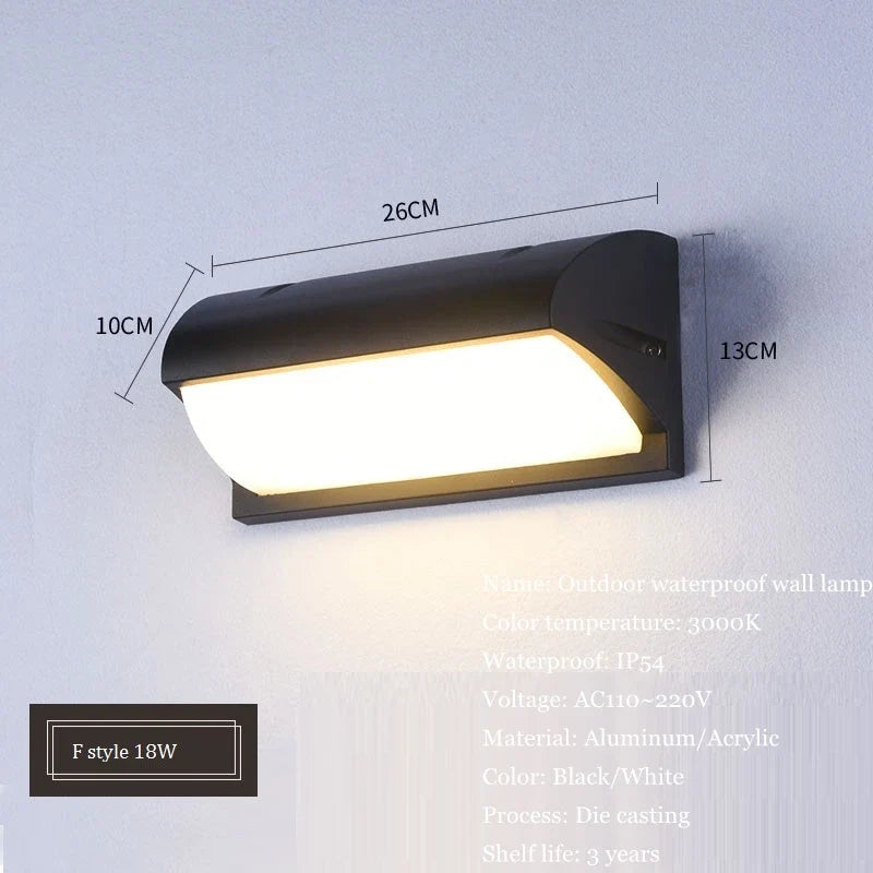 applique murale led étanche en aluminium pour jardin