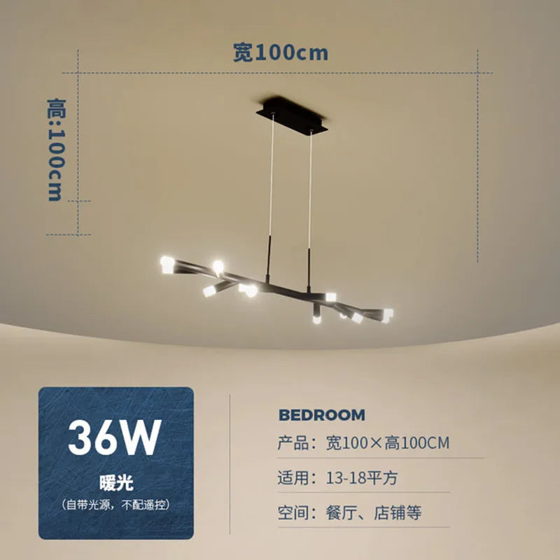 lustre moderne à LED pour décoration intérieure nordique