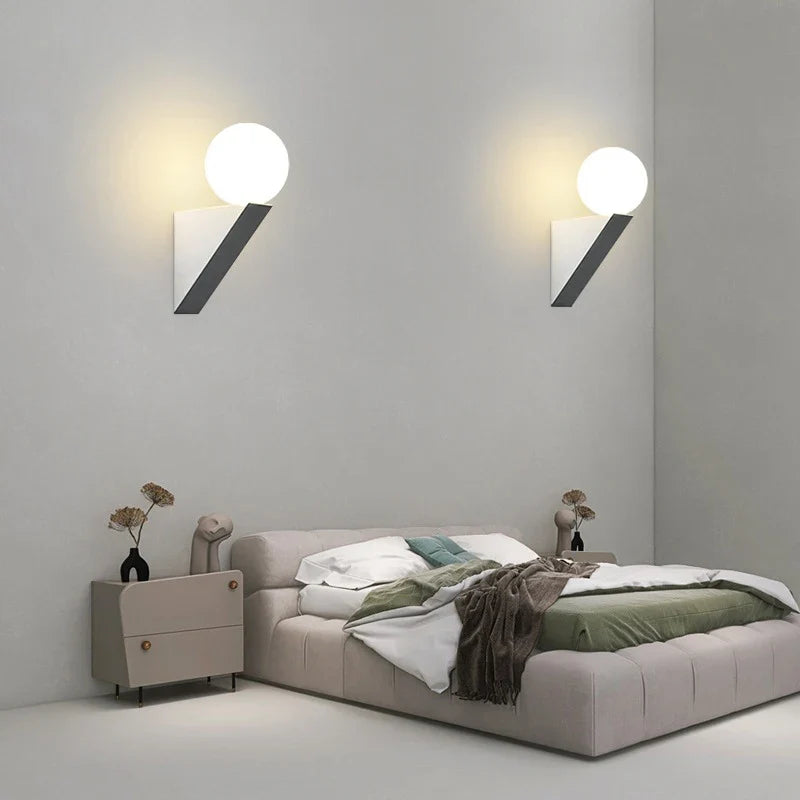 applique murale moderne en verre pour intérieur avec éclairage led