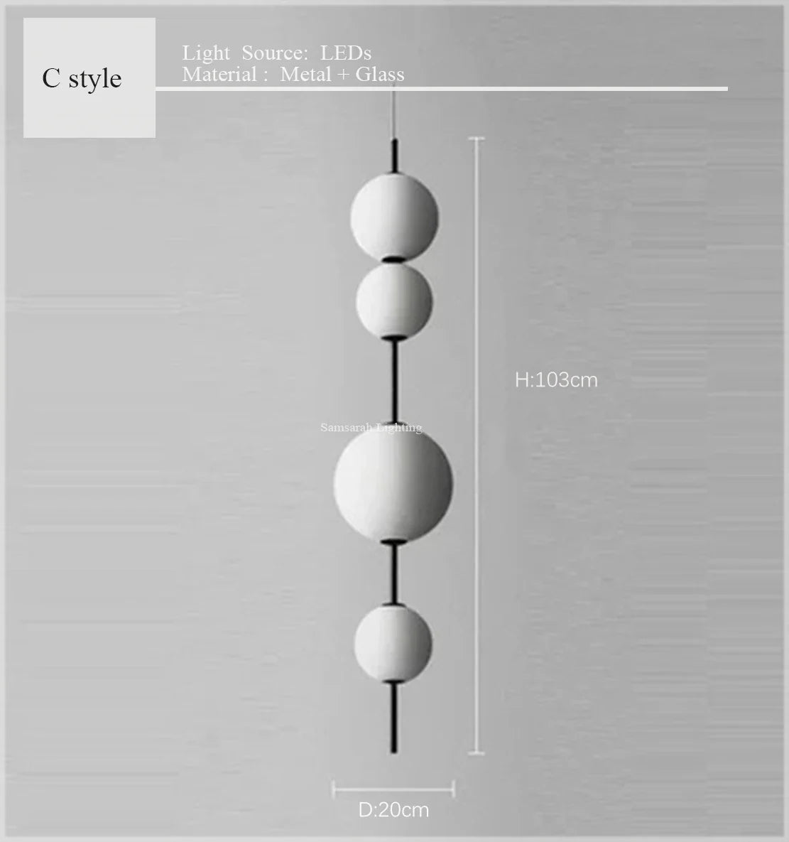2024 LED White Glass Beads Pendant Chandelier Cafe Bar Bedroom Kitchen Round Ball Hanging Lighting Fixture Home Decor