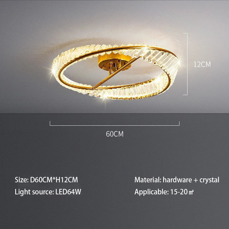 plafonnier en cristal de luxe à led moderne pour décoration intérieure