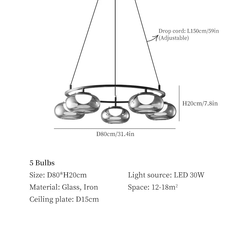 suspension en verre de luxe pour décoration moderne